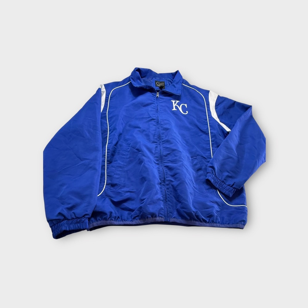 G-III Sports by‎ Carl Banks KC Kansas City Windbreaker Jacket Mens XL Blue